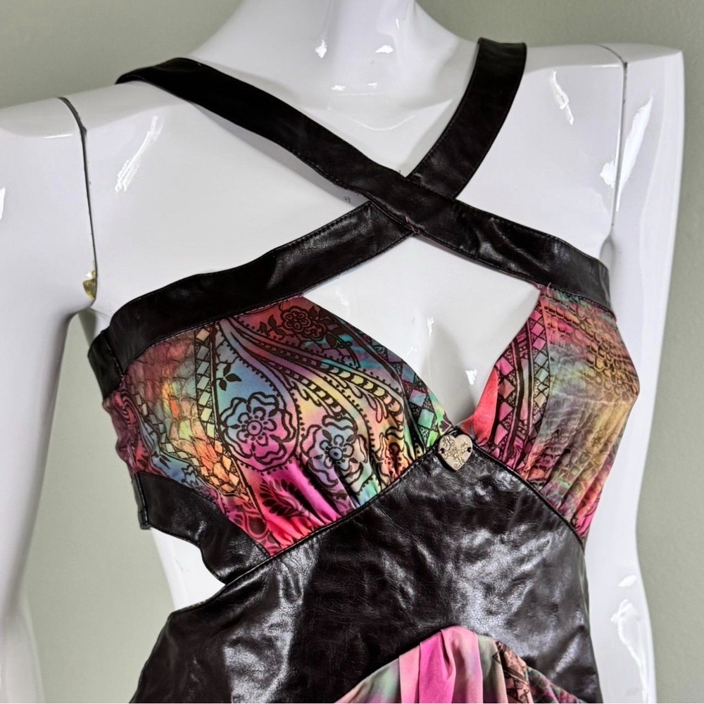 Vintage Apple Bottoms Cut-Out Mini Dress – Multicolor Paisley Bubble Hem Size M‎ - Picture 3 of 6